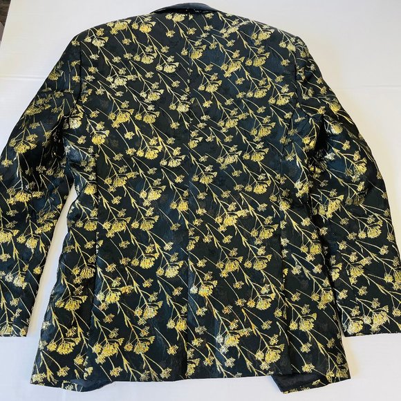 Gold Embroidered Suit Jacket exclusive STATEMENT Italy Confidence 38 R - Picture 12 of 12